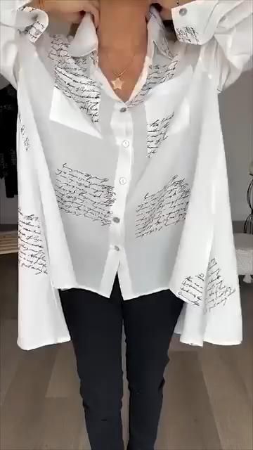 2024 new model Letter Print Fashion Lapel Shirt (Buy 2 Free Shipping)