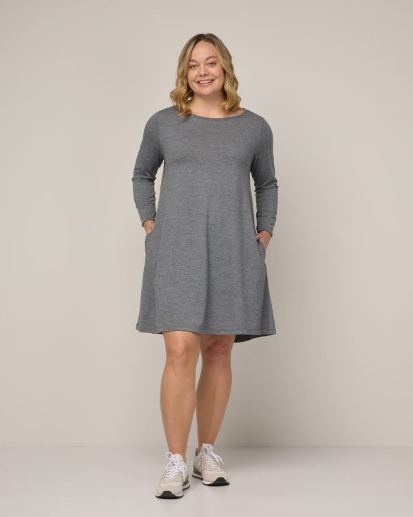 Rowena Swing Dress - Charcoal Heather / XS / Regular