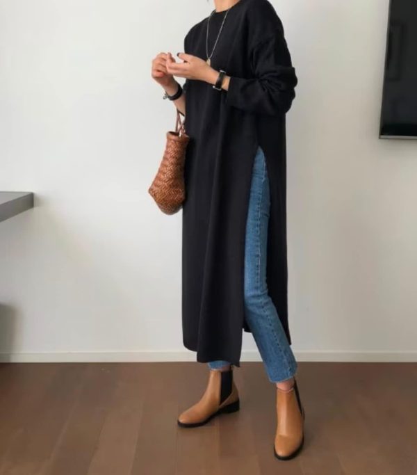 Tunic Long Dress / Tunics for Women / Knit Tunics / Sweater Tunic / Sweaters for Women / Sweater Dress / Long Sweaters / Minimalist - Etsy