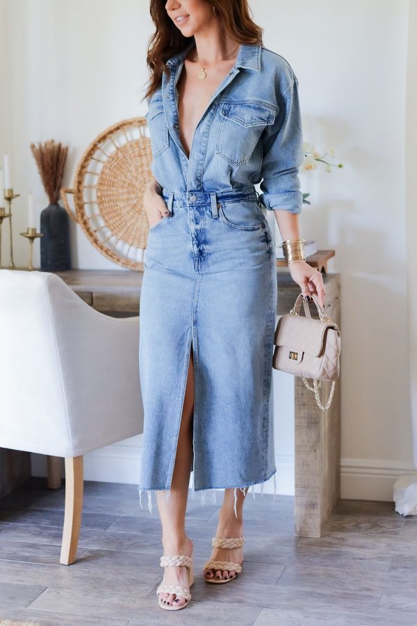Isabelle Denim Midi Dress - Small