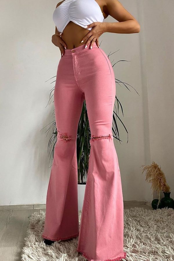 Mystery Solved Extreme Bell Bottom Jeans - Blush | Fashion Nova