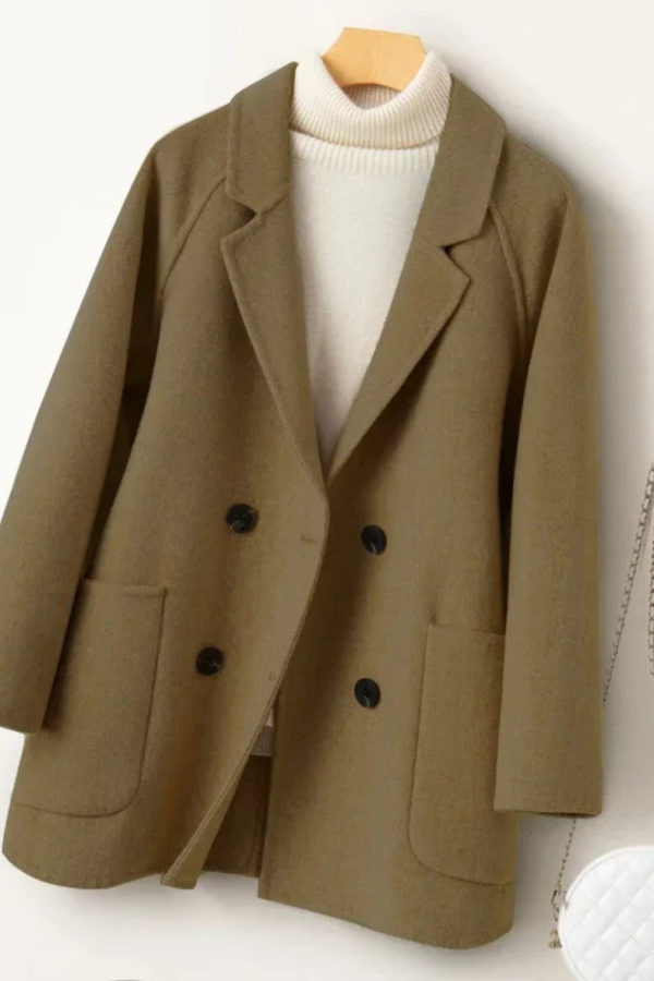 Women’s Fall/Winter Trench Coat – Fleece-Lined Mid-Length Warm Outerwear with Pockets - Black / L