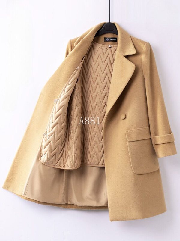 Fashion Womens Winter Thickened Medium Length Wool Coat Double Breasted Parka Sz