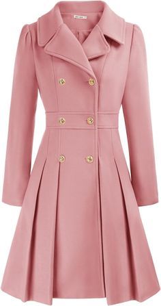 Chateaux Chic Red Belted Double Breasted Wool Trench Coat