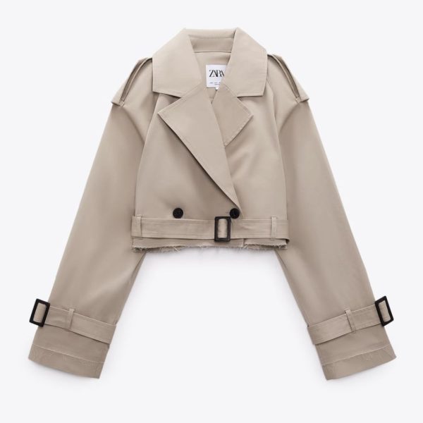 Zara Jackets & Coats | Zara It Girl Cropped Trench Coat | Color: Cream/Tan | Size: Various