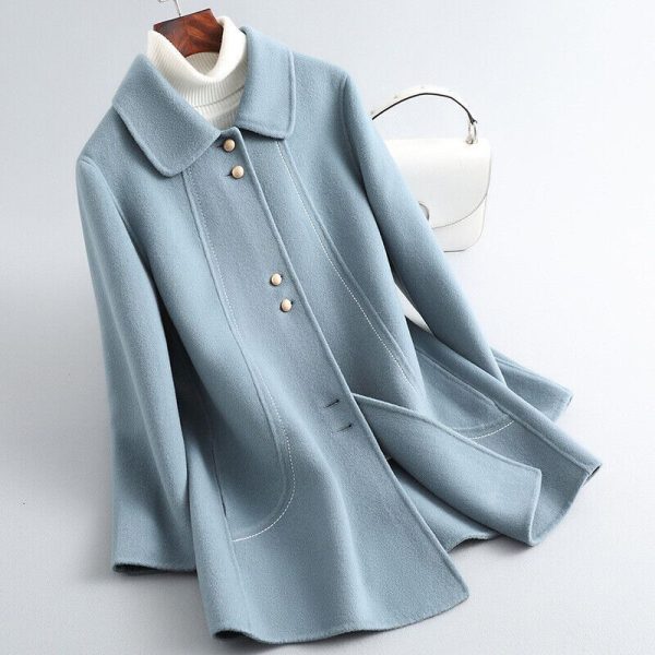 2024 Winter Coat Short Double-sided Woolen Coat Womens Loose Warm Wool Coats