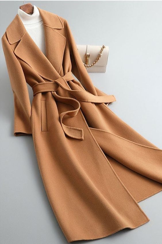 Wool Coat, Long Wool Coat, Wool Wrap Coat, Women's Autumn Winter Wool Coat With Pockets, Belted Wool Coat, Women's Warm Wool Coat L0124 - Etsy