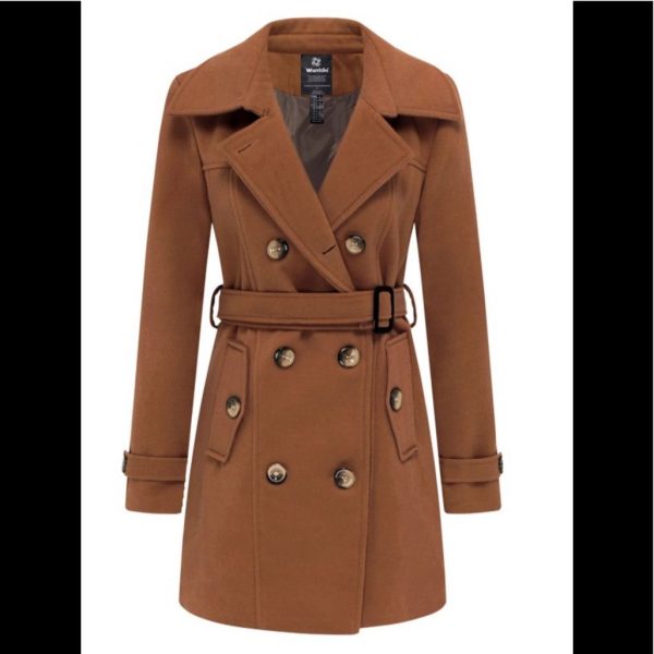 Wantdo Jackets & Coats | Wantdo Women’s Double Breasted Pea Coat With Belt Size S | Color: Brown/Orange | Size: S
