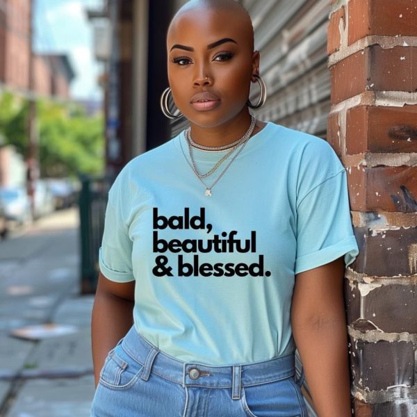 Bald, Beautiful & Blessed Unisex Tshirt - 2X / Dark Lavender