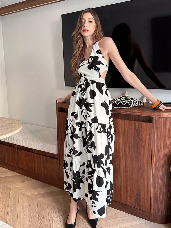 INS Shoulder Tie-Up Backless Summer Dress For Women
