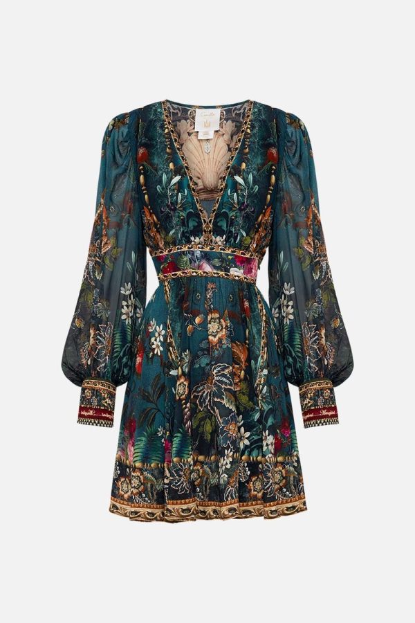 SHORT DRESS WITH BLOUSON SLEEVE VERDIS WORLD