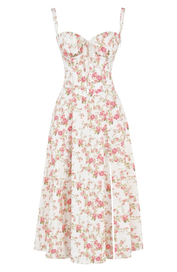 HOUSE OF CB Carmen Bustier Sundress in Rose Print at Nordstrom, Size X-Small A