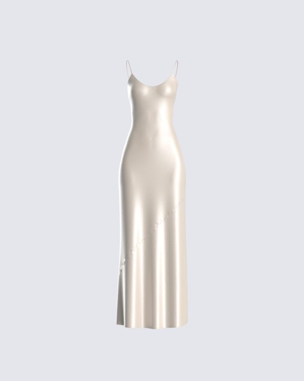 Venus Ivory Satin Dress