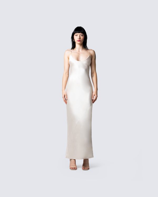 Venus Ivory Satin Dress - XL
