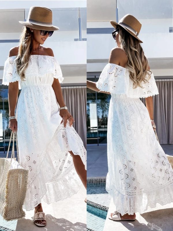 Summer White Dress For Woman 2023 Trendy Casual Beachwear Cover-ups Outfits New Boho Hippie Chic Long Maxi Dresses Elegant Party - as shown picture 4 / XL
