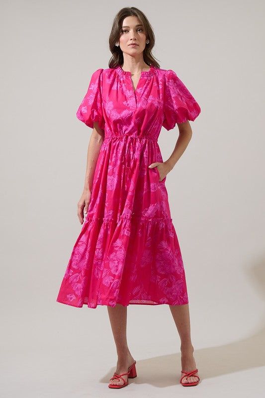 Vacey Floral Midi Dress - XS