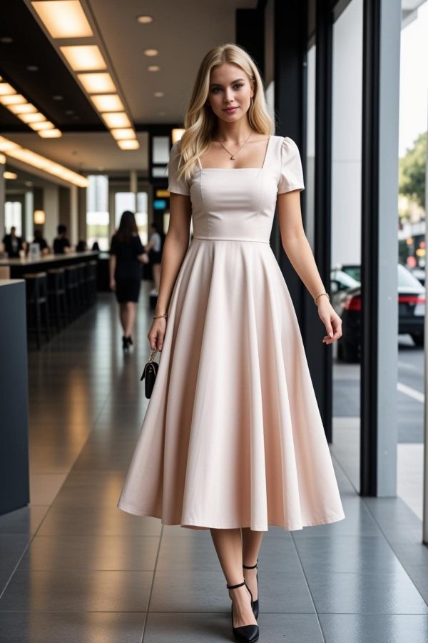 Square Neck Midi Summer Dress Sewing Pattern, Easy Dress Pattern, Evening Dress, Puff Sleeve Dress, Circle Dress Pattern, Prom Dress, XS-4XL - Etsy