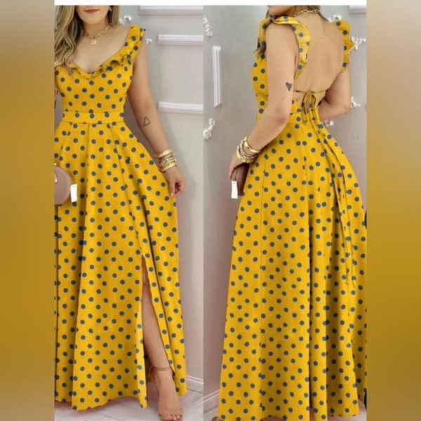 Chic Me Dresses | Dd - Chic Me Orange With Blue Polka Dots Medium | Color: Blue/Orange | Size: M