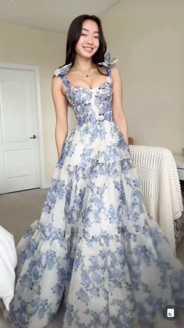 Milla Hydrangea Tie-Strap Dress