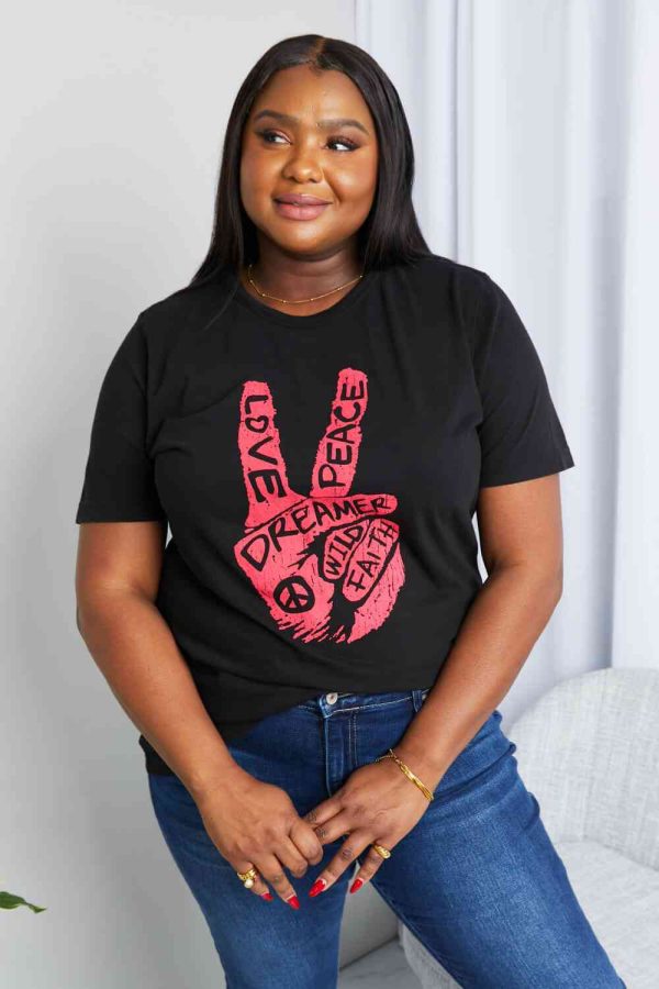Hazel Blues® |  mineB Graphic Tunic T-Shirt - Black / 3XL
