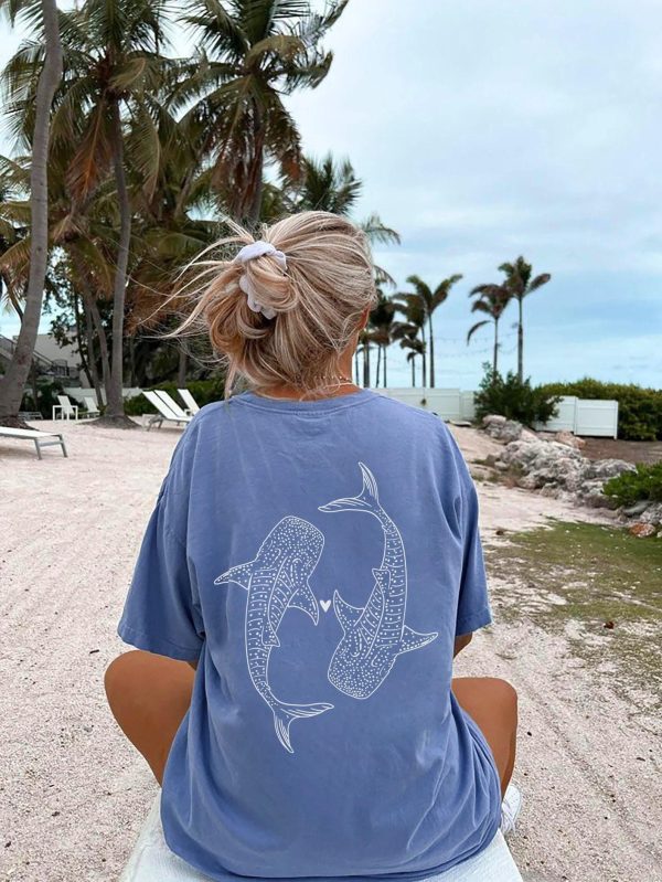 Comfortcolors Sharks Shirt Coconut Girl Shirt Whale Shark Shark Shirt Ocean Inspired Style Ocean Animal Shirt Preppy Stuff Beach Bum
