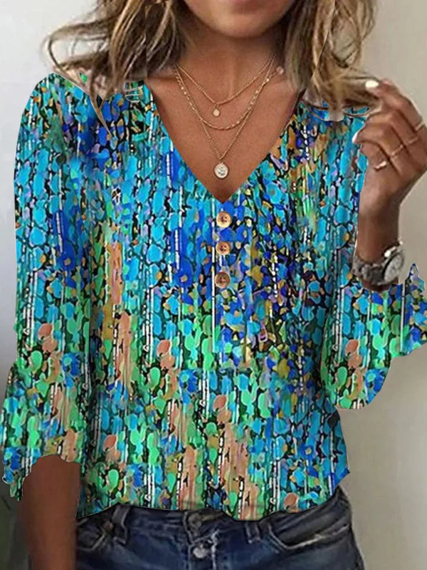 Women Random Print Half Sleeve T-shirt