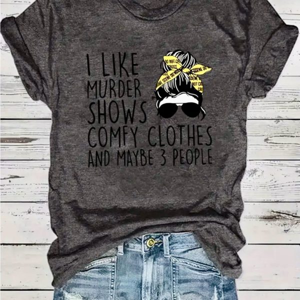 Woman T-Shirt. Cute And Comfy | Color: Gray/Yellow | Size: Various