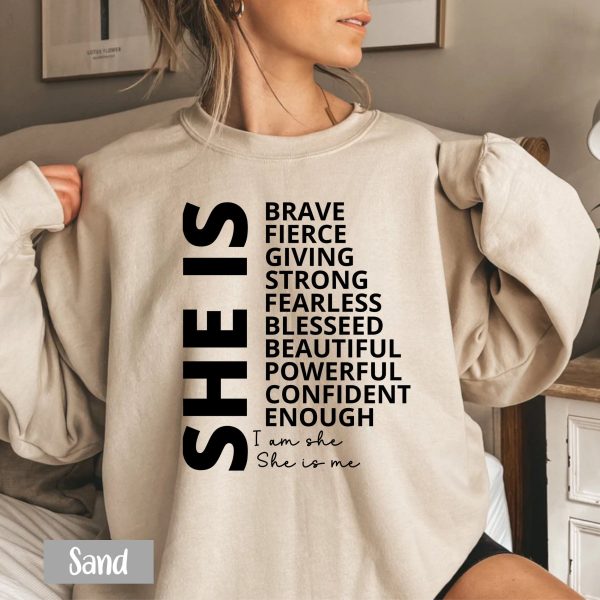 Woman Affirmation Shirt For Women Empowerment TShirt Inspirational Self Love Sweatshirt For Mom T-Shirt For Strong Women Christian Tee Wife