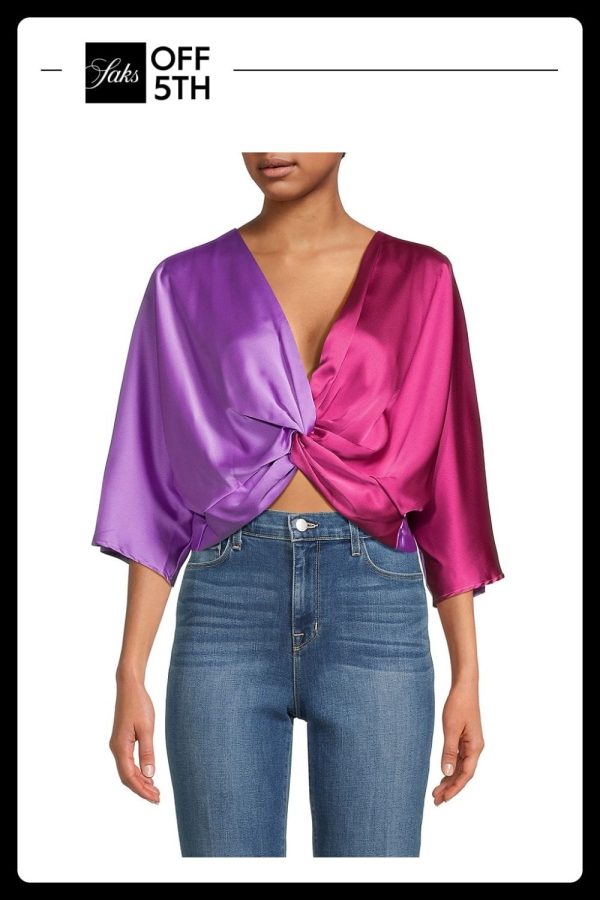 Twist Front Satin Crop Top