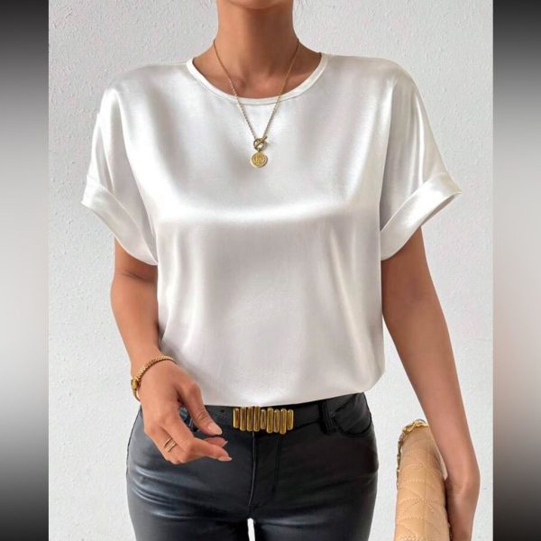 Luxe White Batwing Sleeve Blouse | Color: White | Size: Various
