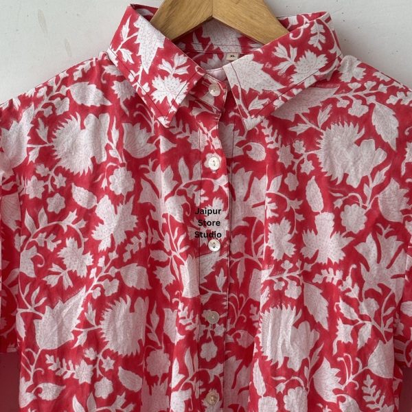 Block Printed Cotton Summer Woman Shirt