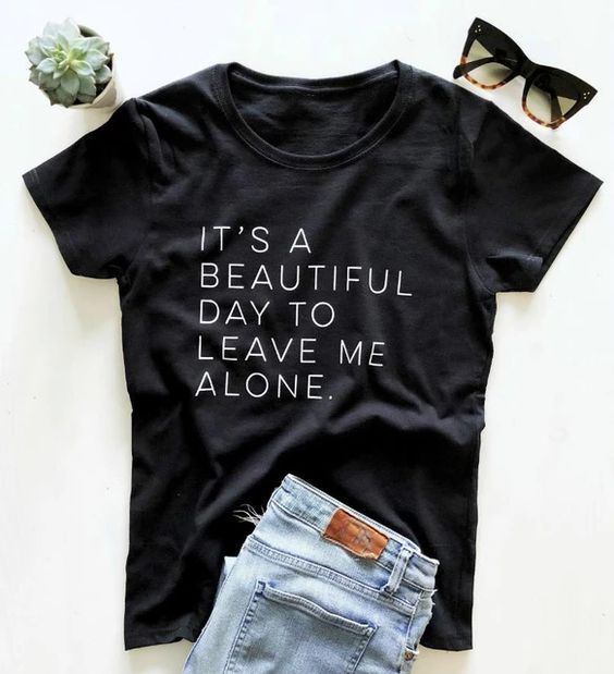 It’s a beautiful day letter Cotton Casual T-shirt ZNF08