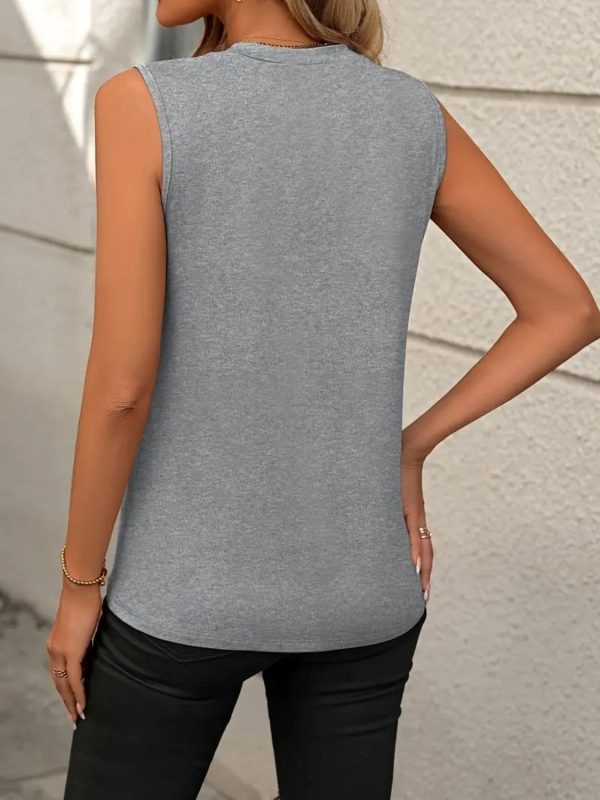 Round Neck Sleeveless Tank - Gray / 2XL
