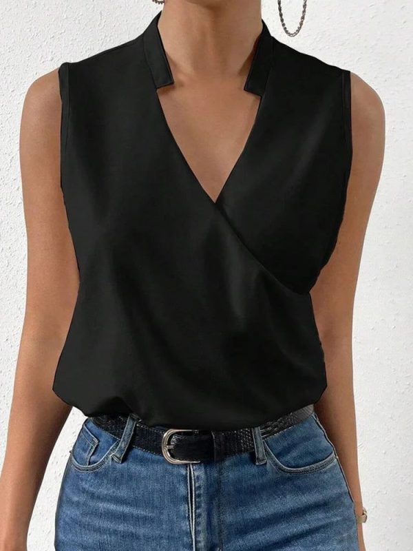 Zingj Summer Printed Shirt French Style Design Blouses Black-XXXL