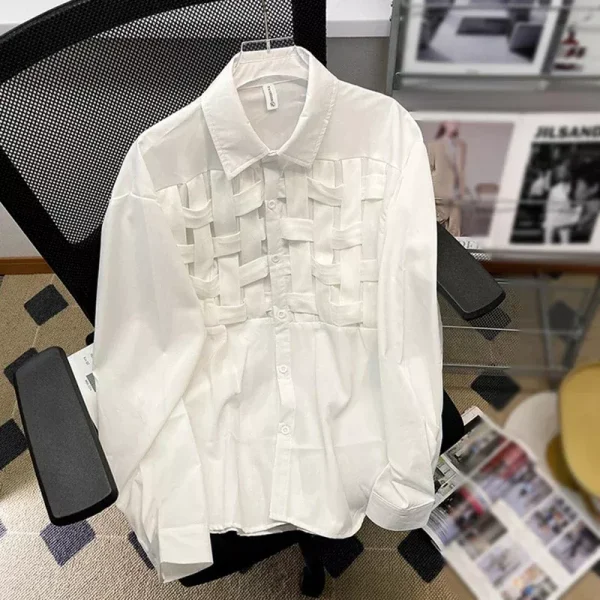 Long Sleeve White Shirts & Blouses Women's Top Trend Korean Reviews Designer Clothes Women Popular