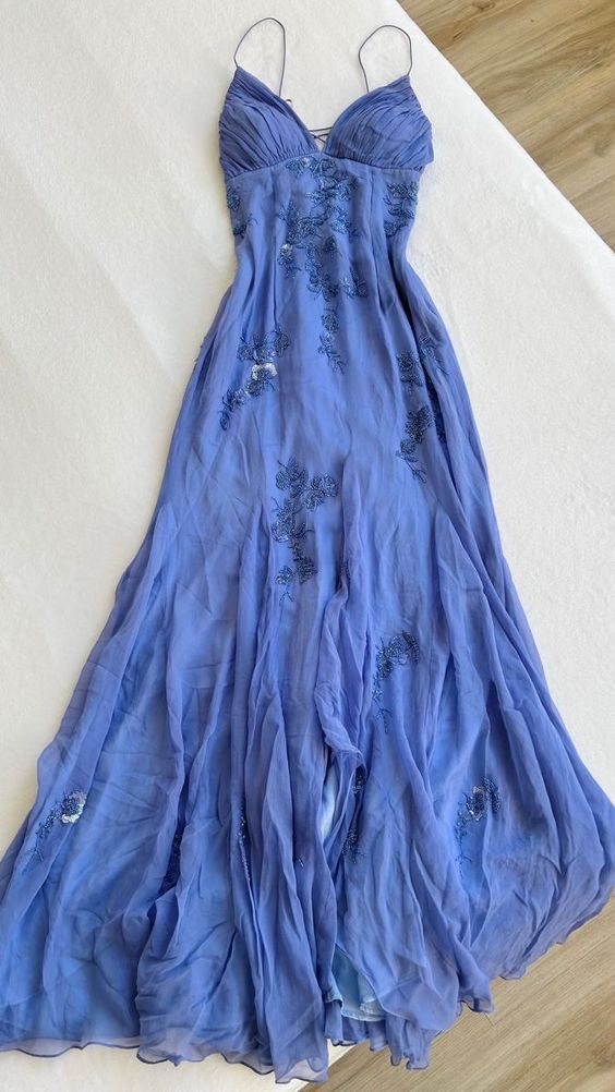 Blue Long Prom Dresses,Evening Gown,Party Dresses,Formal Dress - US 0