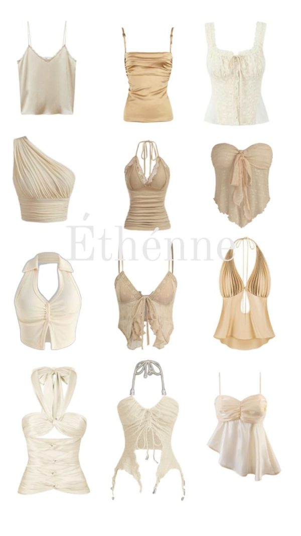 Beige summer tops