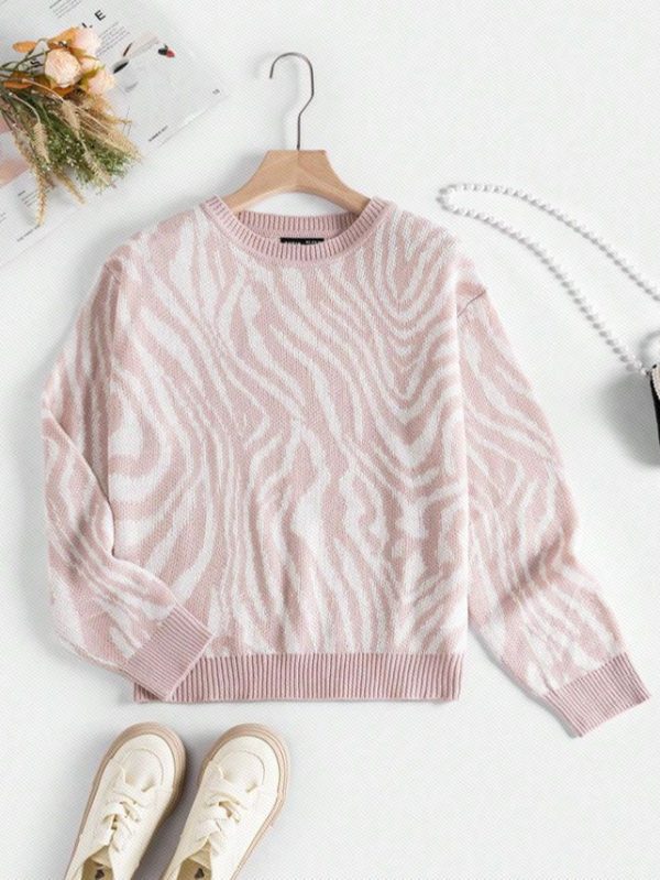 SHEIN Qutie Zebra Pattern Sweater