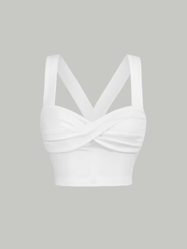 SHEIN X Virginia SHEIN MOD Twist Front Wide Strap Top