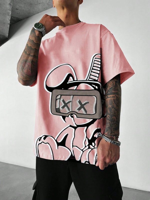 Men's Cartoon Printed Short Sleeve T-shirt