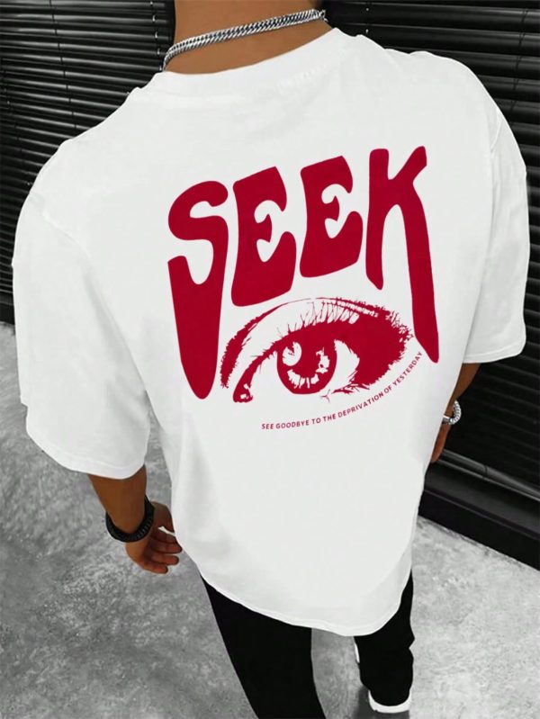 Men T-Shirts Fit Crew Neck Short Sleeve Graphic Tee Eye Goth Street Summer Polyester