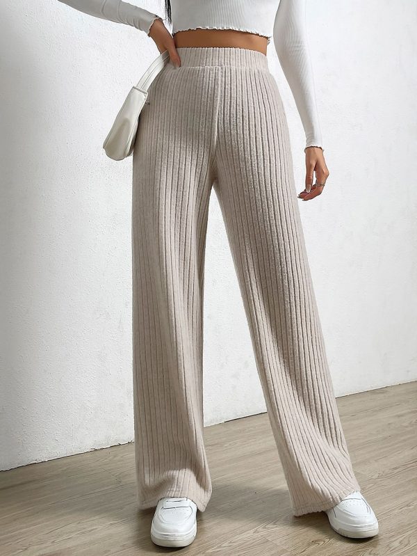 Elastic Waist Wide Leg Trousers
