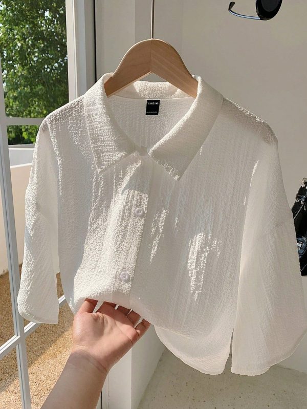 Plus Size Women's Short White Shirt