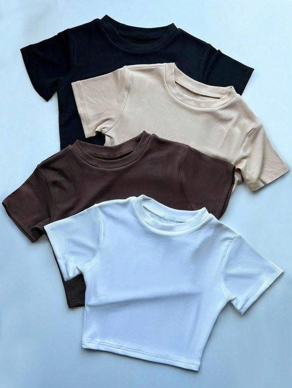 Women's Solid Color Short Sleeve T-Shirt