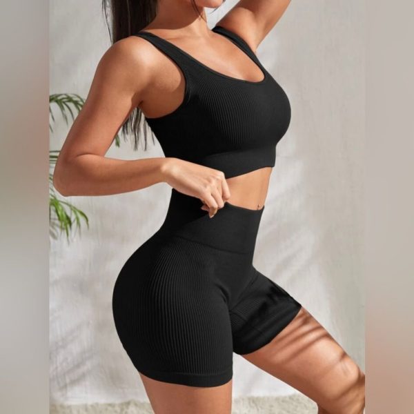 Shein Shorts | Brand New! Black Sports Set | Color: Black | Size: M