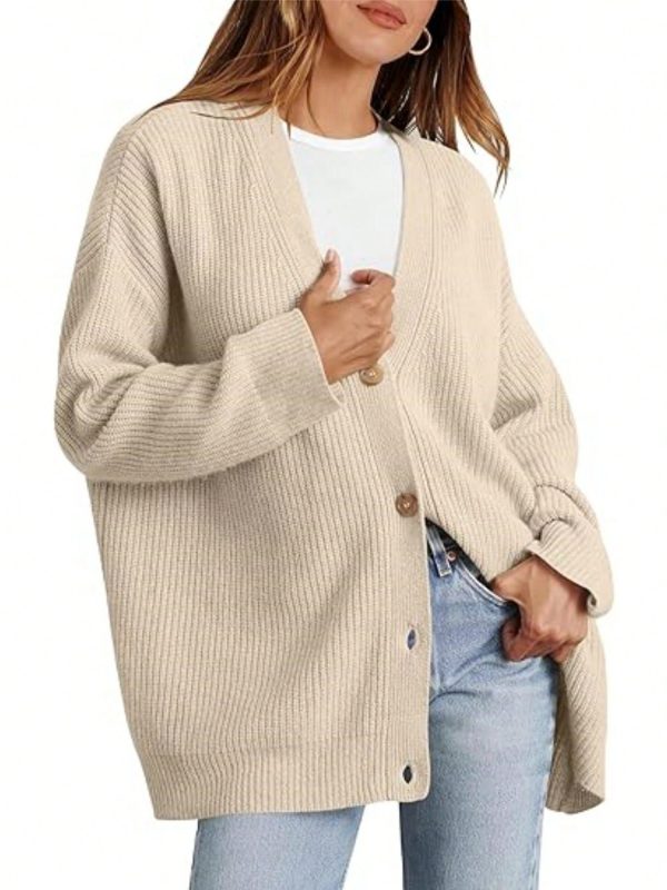 Women Fashion Cardigan Sweater Fall Outfits ClothButton Front Casual Tops