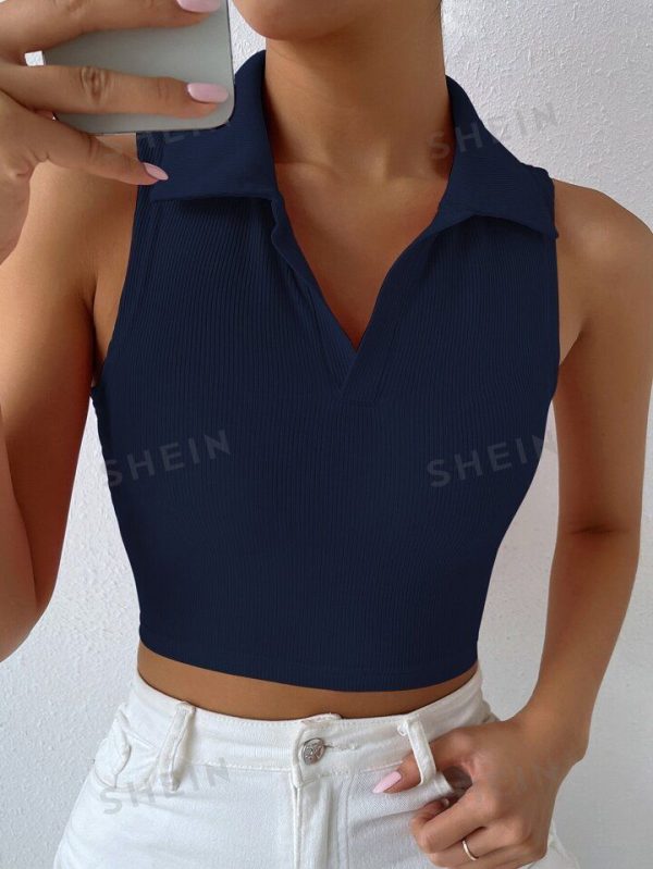 Chiquease Solid Ribbed Knit Tank Top