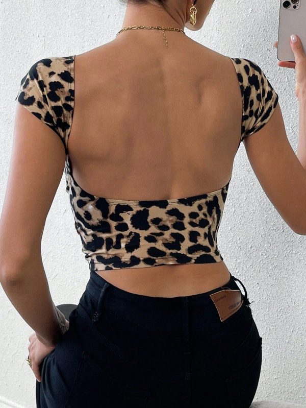 Women's Summer Daily Elegant & Sexy Vacation Animal Print Tiger Pattern Sleeveless Tight T-Shirt Back To School