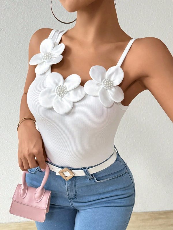 Women's Summer 3D Flower Applique Camisole