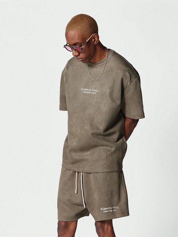 Suedette Tee And Short 2 Piece Set